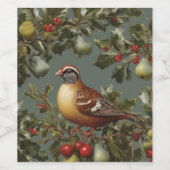 Patroon in een perenboom wijn etiket (Enkel label)