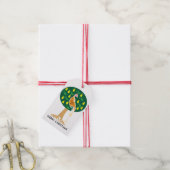 Patroon in een perenboomkerstkarol cadeaulabel (Met Touw)