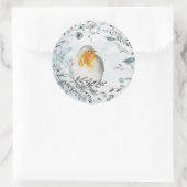 Patroon in een winter stoffige blauwe groen krans ronde sticker (Tas)