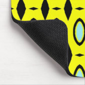 Patroon in geel, blauw en zwart muismat (Hoek)