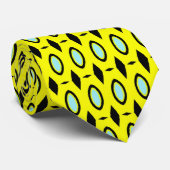 Patroon in geel, blauw en zwart stropdas (Opgerold)