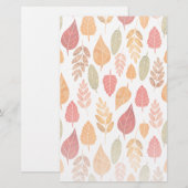 Patroon in gesneden herfst leest briefpapier (Voorkant / Achterkant)