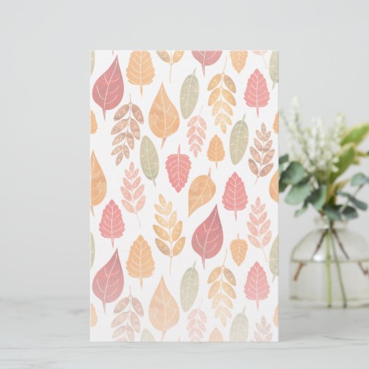 Patroon in gesneden herfst leest briefpapier (Staand voorkant)