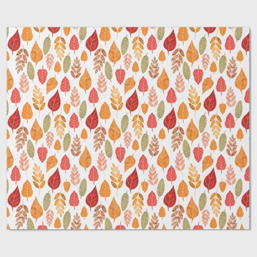 Patroon in gesneden herfst leest cadeaupapier (Vlak)