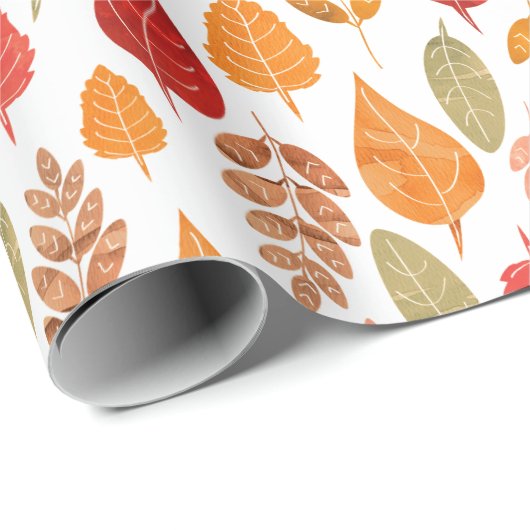 Patroon in gesneden herfst leest cadeaupapier (Rol Hoek)