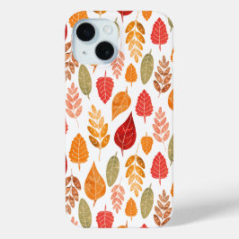 Patroon in gesneden herfst leest iPhone 15 case
