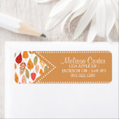 Patroon in gesneden herfst leest etiket (Insitu)