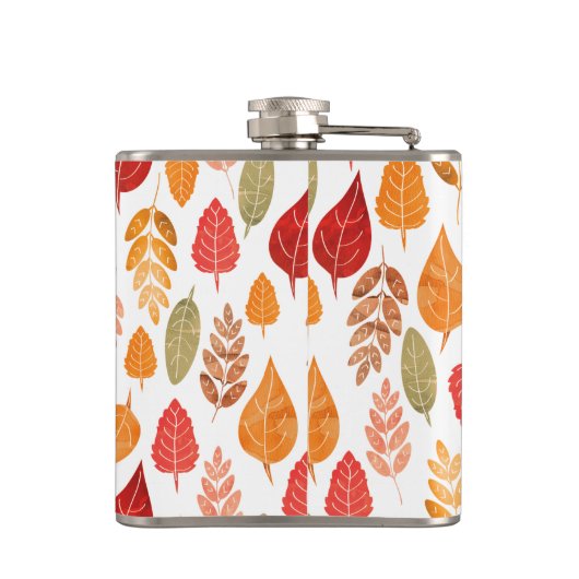 Patroon in gesneden herfst leest heupfles (Achterkant)