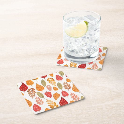 Patroon in gesneden herfst leest kartonnen onderzetters (Insitu)