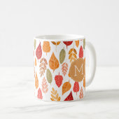 Patroon in gesneden herfst leest koffiemok (Voorkant rechts)