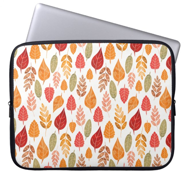 Patroon in gesneden herfst leest laptop sleeve (Voorkant)