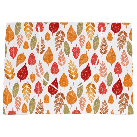 Patroon in gesneden herfst leest large cadeautasje (Voorkant)