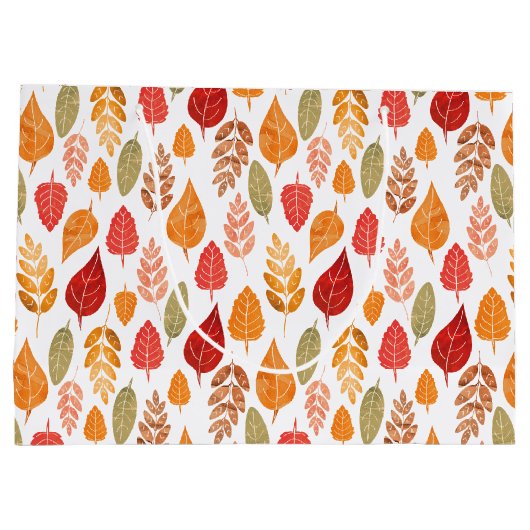 Patroon in gesneden herfst leest large cadeautasje (Achterkant)