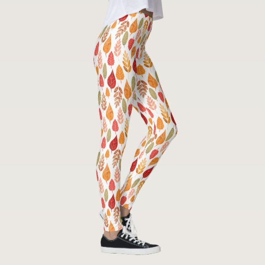 Patroon in gesneden herfst leest leggings (Rechts)