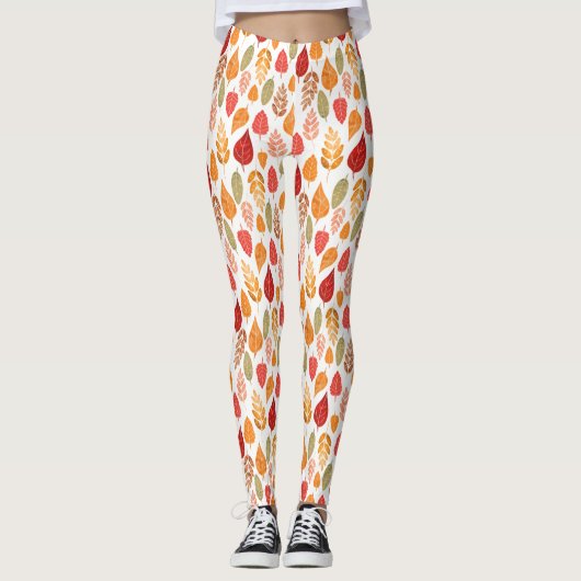 Patroon in gesneden herfst leest leggings (Voorkant)