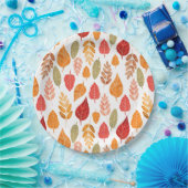 Patroon in gesneden herfst leest papieren bordje (Feest)