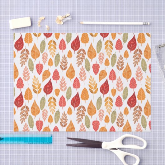 Patroon in gesneden herfst leest tissuepapier (Craft)