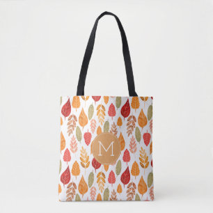 Patroon in gesneden herfst leest tote bag