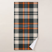 Patroon in het schildkliernajaar met tartan in zwa badhanddoek (Badhanddoek)