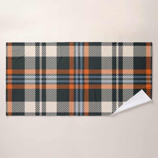 Patroon in het schildkliernajaar met tartan in zwa badhanddoek (Badhanddoek)