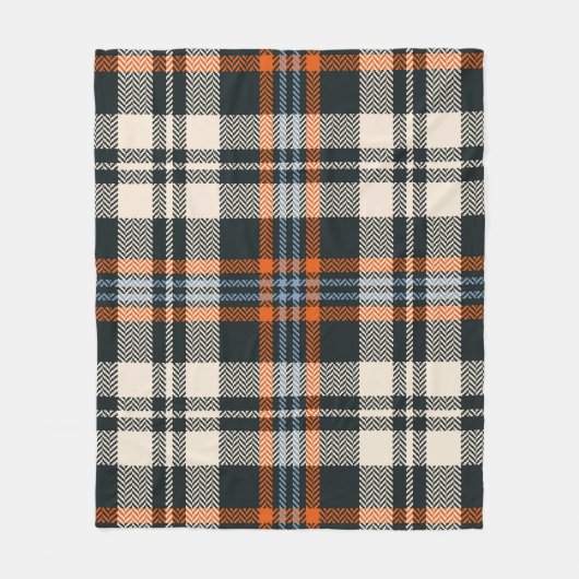 Patroon in het schildkliernajaar met tartan in zwa fleece deken (Voorkant)