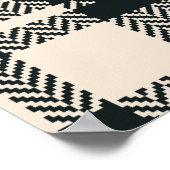Patroon in het schildkliernajaar met tartan in zwa poster (Hoek)