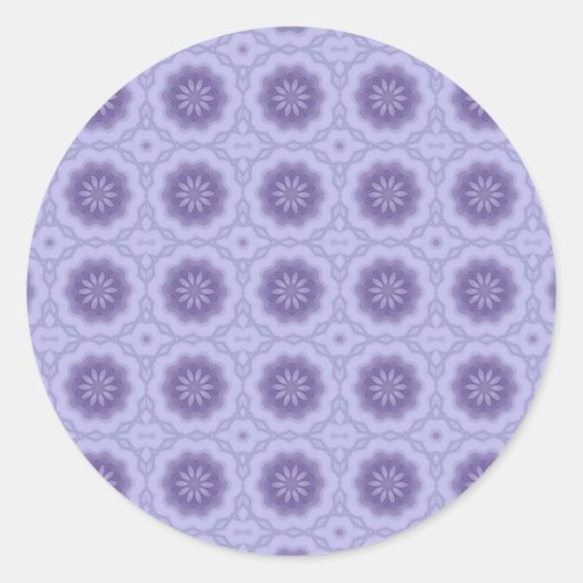 patroon in lavender #2 ronde sticker (Voorkant)
