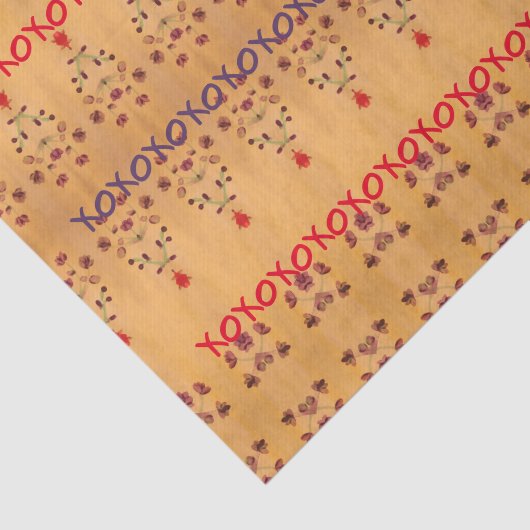 Patroon in paars en rood tissuepapier (Detail)