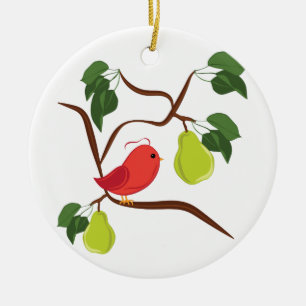 Patroon in perenboom keramisch ornament
