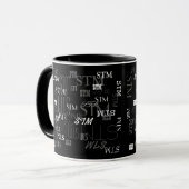 patroon initialen, zwart-wit, modern mok (Voorkant links)