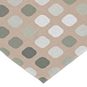 Patroon Ivory White Grey Olive Green Round Squares Korte Tafelloper (Hoek)