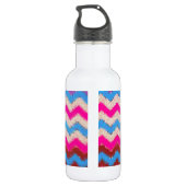 Patroon Kantoor Partij Vrede Chevrons Monogrammed Waterfles (Achterkant)