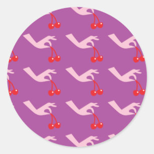 Patroon: Kersenplukker Ronde Sticker