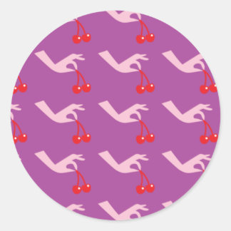 Patroon: Kersenplukker Ronde Sticker