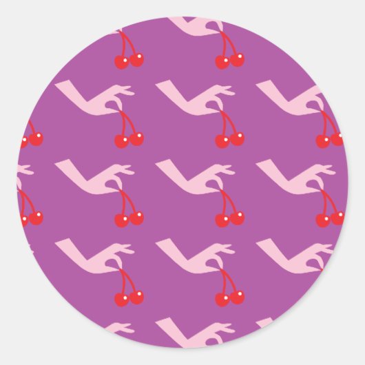 Patroon: Kersenplukker Ronde Sticker (Voorkant)