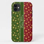 Patroon Kerst decoratie iPhone Case (Achterkant)