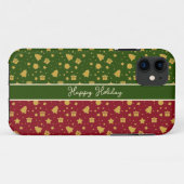 Patroon Kerst decoratie iPhone Case (Achterkant (horizontaal))