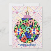  Patroon Kerst Ornament Art Flat Feestdagenkaart (Voorkant)
