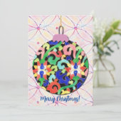 Patroon Kerst Ornament Art Flat Feestdagenkaart (Staand voorkant)