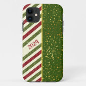 Patroon Kerst streep iPhone Case (Achterkant)