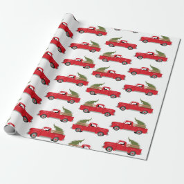 patroon kerstbestelwagen cadeaupapier