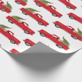 patroon kerstbestelwagen cadeaupapier (Hoek)