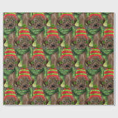 Patroon Kerstmis Chocolade Lab Vakantie Cadeaupapier (Vlak)