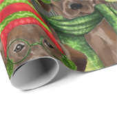 Patroon Kerstmis Chocolade Lab Vakantie Cadeaupapier (Rol Hoek)