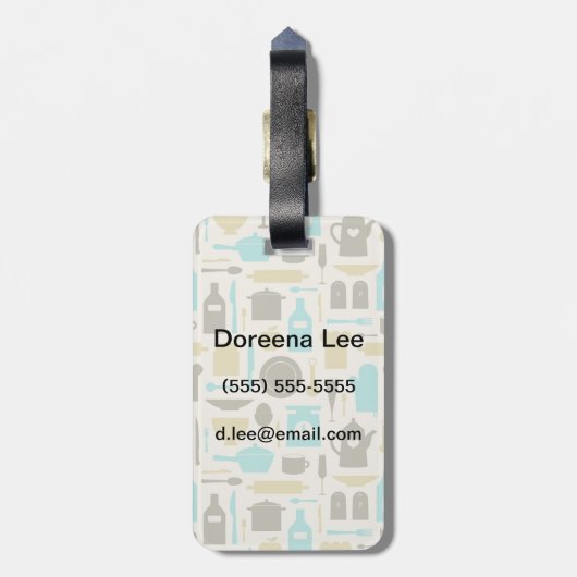 Patroon keukengereedschap bagagelabel (Achterkant verticaal)