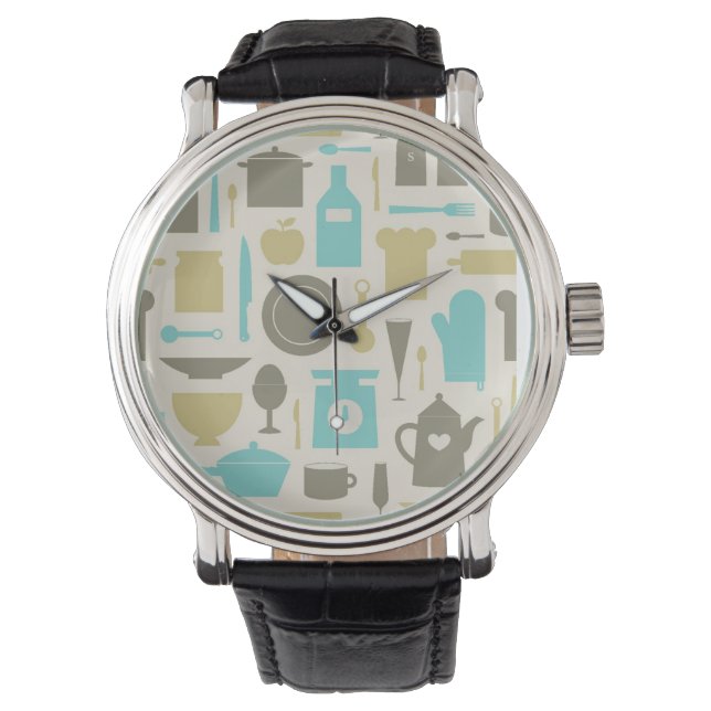 Patroon keukengereedschap horloge (Voorkant)