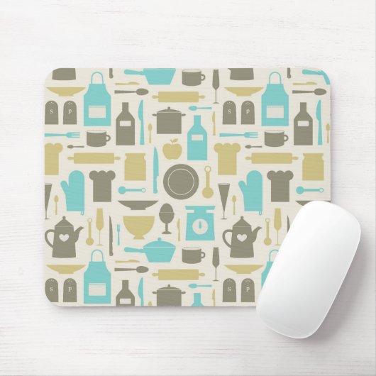 Patroon keukengereedschap muismat (Met muis)