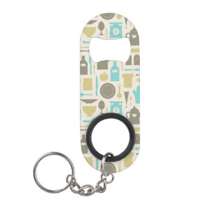 Patroon keukengereedschap sleutelhanger flessenopener