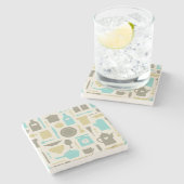 Patroon keukengereedschap stenen onderzetter (Zijkant)