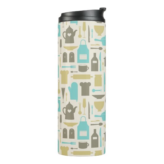 Patroon keukengereedschap thermosbeker (Gedraaid links)